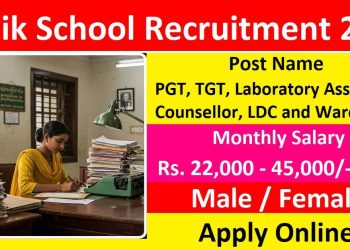 Sainik School Amaravathinagar Recruitment 2025 Apply PGT, TGT, LDC and Word Boy Online