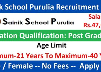 Sainik School Purulia Recruitment 2025 Apply For PGT Posts