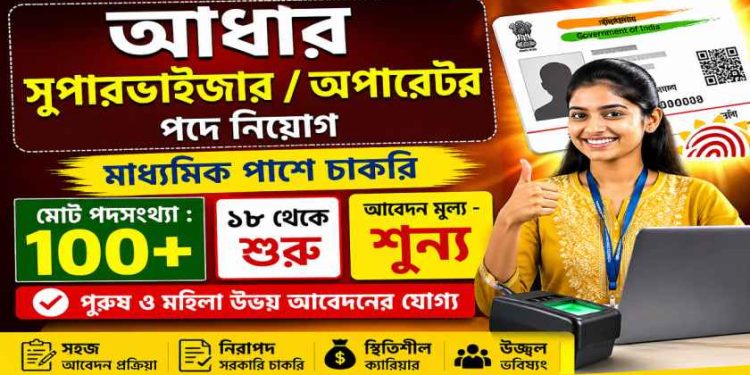 Aadhaar Supervisor/Operator Recruitment 2026 Apply Now
