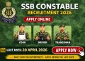 SSB Constable Recruitment 2026 Apply Online