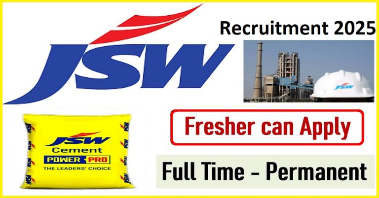 JSW Cement Company Recruitment